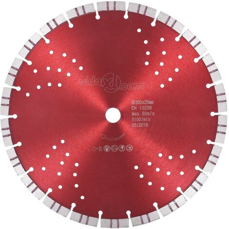 Disque de coupe diamanté avec turbo et trous acier 300 mm (1/4)