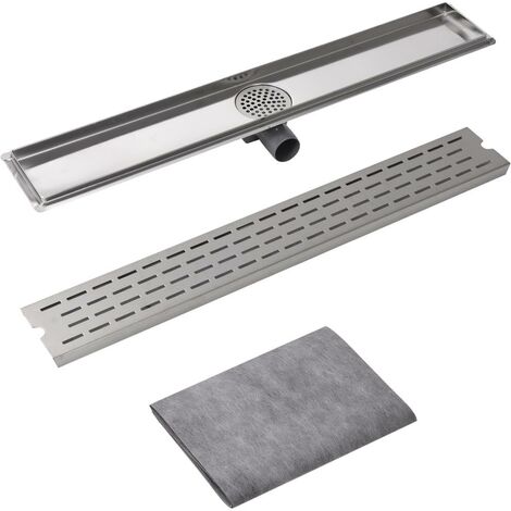 Drain de douche linéaire 830 x 140 mm Acier inoxydable - The Living Store