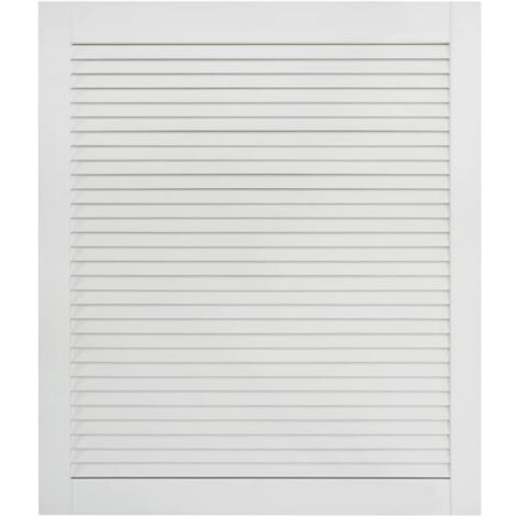 Porte à persiennes bois de pin massif 61,5x49,4 cm blanc (1/5)