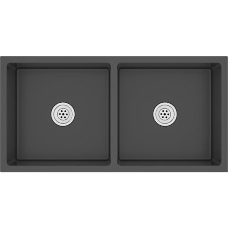 Evier de cuisine fait main maison lavabo de salle de bain installations cuisine intérieur noir acier inoxydable (1/5)