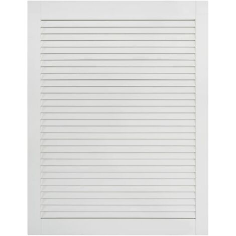 Porte à persiennes bois de pin massif blanc 69 x 49,4 cm (1/5)