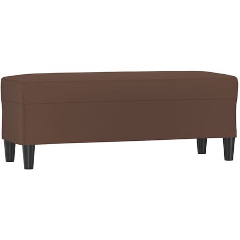Banc banquette 100 x 35 x 41 cm similicuir marron (1/5)