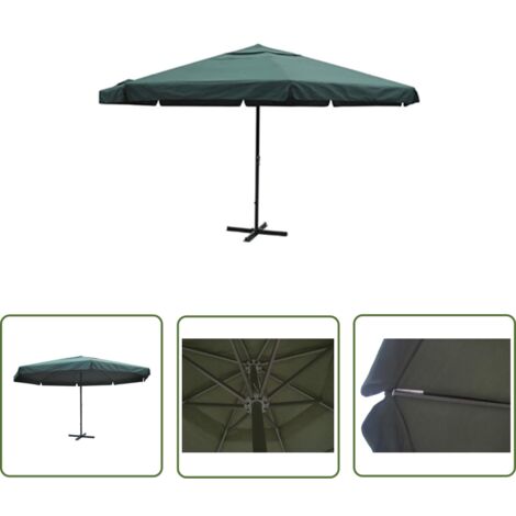 Parasol aluminium 500 cm vert (1/5)