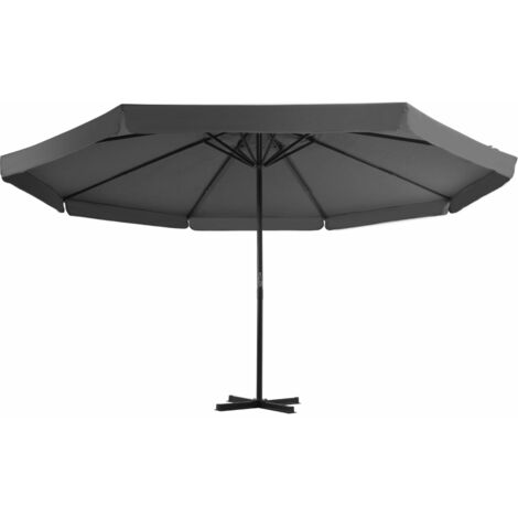 Parasol avec base portable diamètre 5 m anthracite (1/5)