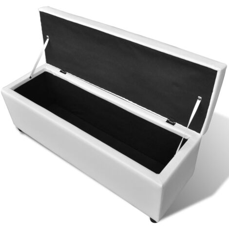 Banc banquette long de rangement 116 x 39 x 44 cm bois blanc