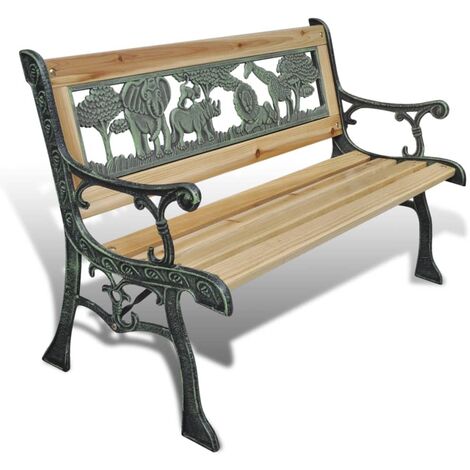 Banc de jardin meuble de patio d'extérieur terrasse pour enfants 84 cm bois (1/5)