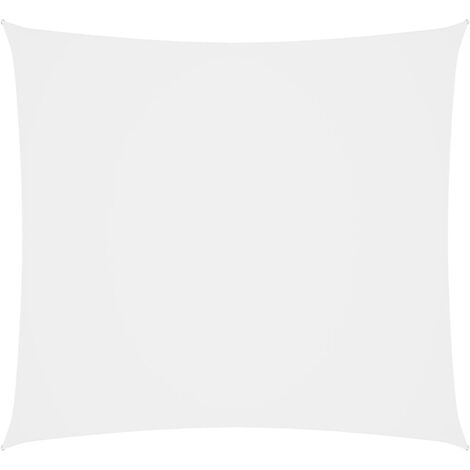 Voile d'ombrage parasol tissu oxford carré 5 x 5 m blanc (1/5)