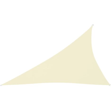 Voile toile d'ombrage parasol tissu oxford triangulaire 3 x 4 x 5 m crème (1/5)