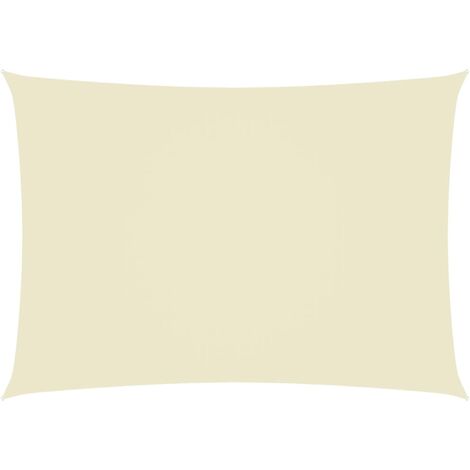 Voile toile d'ombrage parasol tissu oxford rectangulaire 3 x 5 m crème (1/5)