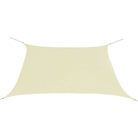 Voile toile d'ombrage parasol tissu oxford carré 2 x 2 m crème (1/4)