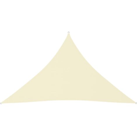 Voile toile d'ombrage parasol tissu oxford triangulaire 3,5 x 3,5 x 4,9 m crème (1/5)