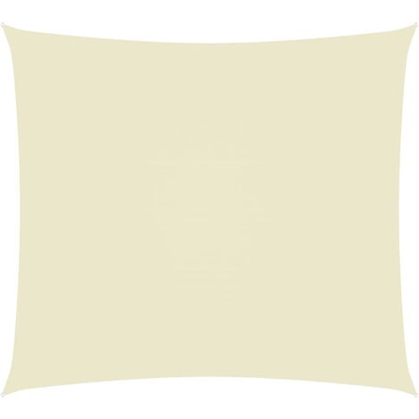 Voile toile d'ombrage parasol tissu oxford rectangulaire 3,5 x 4,5 m crème (1/5)