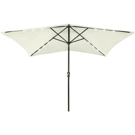 Parasol avec led et mât en acier sable 2 x 3 m (1/5)