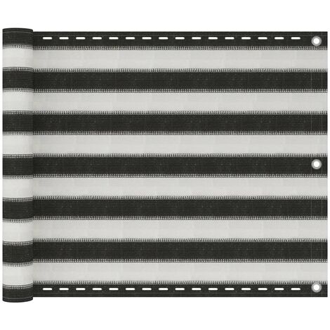 Écran de balcon en PEHD 75 x 600 cm anthracite et blanc (1/5)