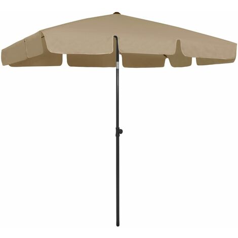 Parasol de plage 200 x 125 cm taupe (1/5)