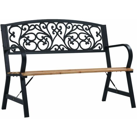Banc de jardin meuble de patio d'extérieur terrasse 120 x 56 x 87 cm bois (1/5)