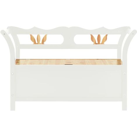 Banc banquette 107 x 45 x 75,5 cm bois de sapin solide blanc