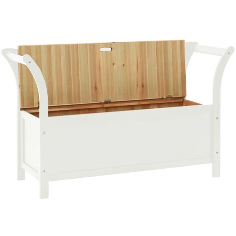 Banc banquette 107 x 45 x 75,5 cm bois de sapin solide blanc