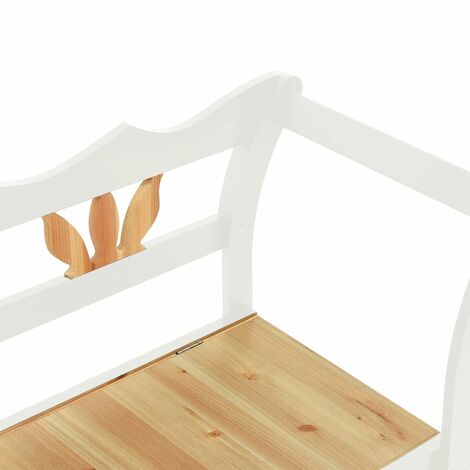 Banc banquette 107 x 45 x 75,5 cm bois de sapin solide blanc