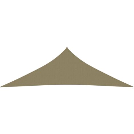 Voile D'ombrage Triangulaire 4x4x4m En Tissu Oxford - Imperméable, Protection UV, Fixation Acier - Pour Terrasse, Jardin, Balcon - Beige - 11