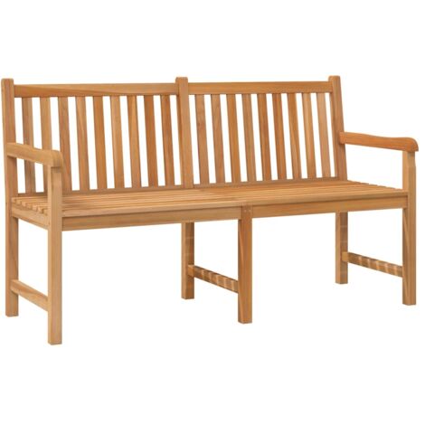 Banc de jardin meuble de patio d'extérieur terrasse 150 x 60 x 90 cm bois de teck solide (1/5)