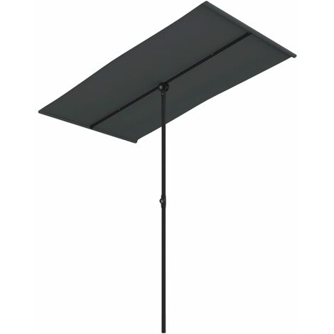 Parasol d'extérieur avec mât en aluminium 180 x 130 cm noir (1/5)