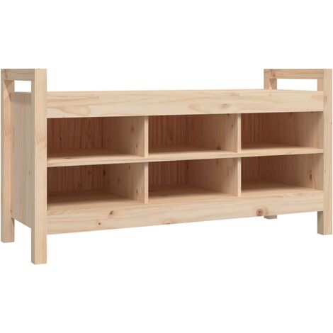 Banc banquette d'entrée 110 x 40 x 60 cm bois de pin massif (1/5)