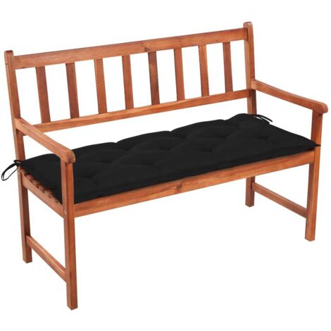 Banc de jardin meuble de patio d'extérieur terrasse avec coussin 120 x 58 x 90 cm bois d'acacia massif (1/5)