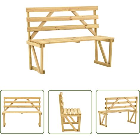 Banc de jardin 120cm Bois de pin imprégné (1/5)