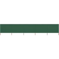 Brises-vue paravent 5 panneaux tissu 600 x 160 cm vert