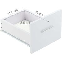 Bureau moderne avec plaque de verre tiroir latéral pour chambre d’ado 110 cm blanc - Transparent