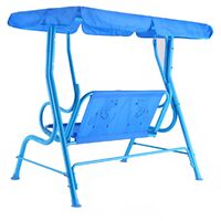 Balancelle de jardin pour enfants 2 places toit anti-uv balançoire jardin pour enfants chaise bascule pour enfants bleu - Bleu