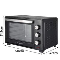 Mini Four 30 Litres Helloshop26 – 1600W, 5 Modes, Double Vitrage, Grille Et Plaque Incluses