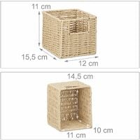Etagere 4 cubes rangement panier amovible bois 61,5 cm - Bois
