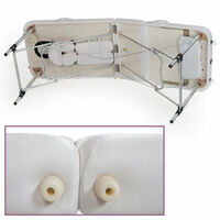 Table de massage pliable rembourrage épais pliante 3 zones aluminium portable housse blanc - Blanc