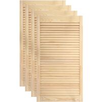 Helloshop26 – Lot de 4 portes à persiennes pour placard – Dimensions 99,3x39,4 cm – Bois de pin massif – Circulation d'air optimale