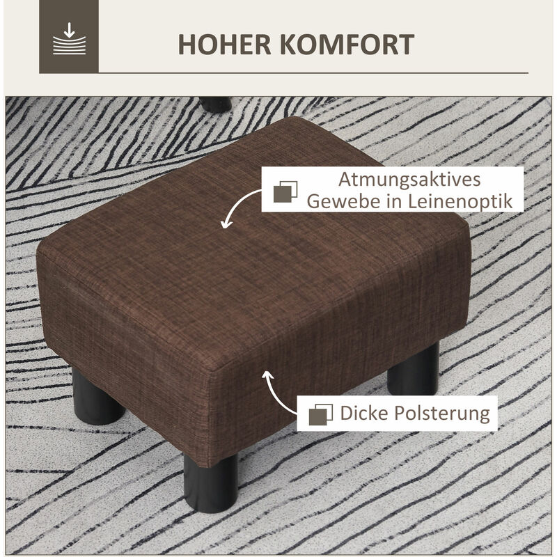 HOMCOM Schommelstoel Met Voetenbank, Comfortabel, Tot 130 Kg Leinenoptik 64x89x90cm Grau~1ob6sorh05g01