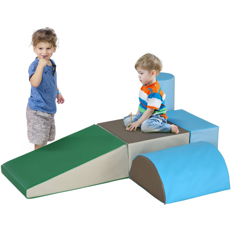 HOMCOM Bausteinset 12er-Set Schaumstoff Bauspielzeug für 1-3 Jahre alt Kinder 
