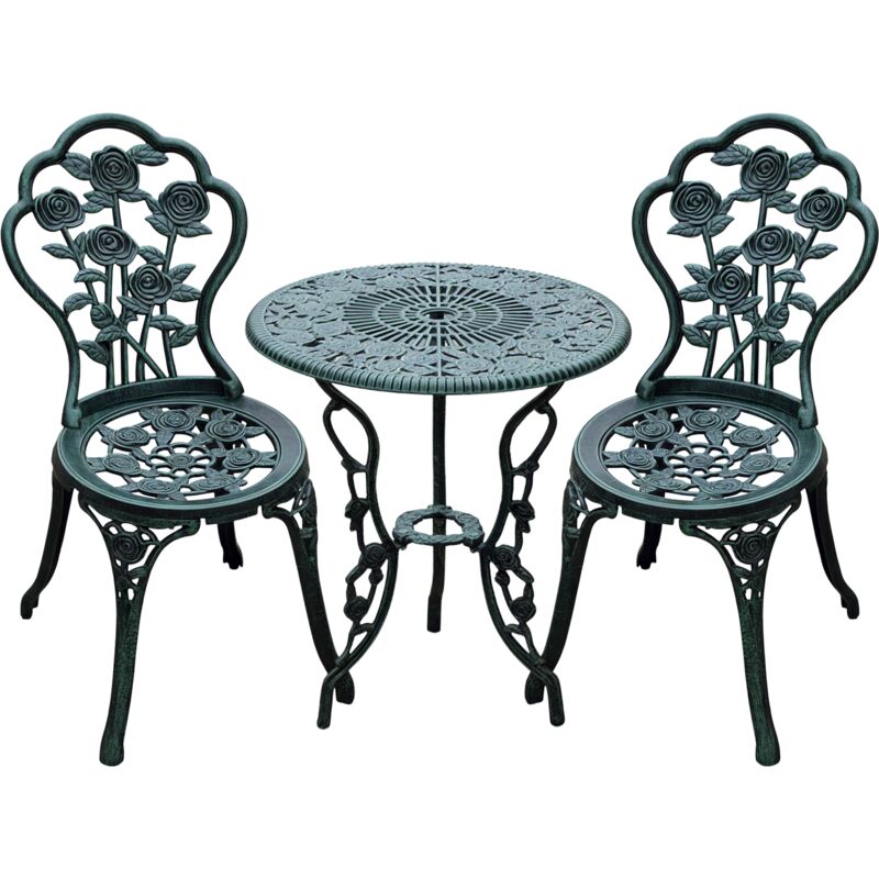 ANYURAN 3-teiliges Bistro-Set Gartenmöbel - Klappbarer Tisch & 2 Stühle In Weiß