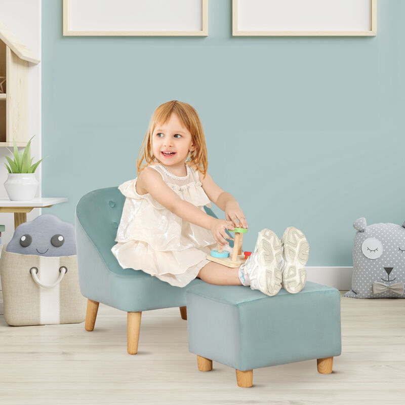 COSTWAY Kindersofa, Kindertisch Mit 2 Stühlen Mit Stauraum,2 In 1 Umwandelbar S0l7w0pt