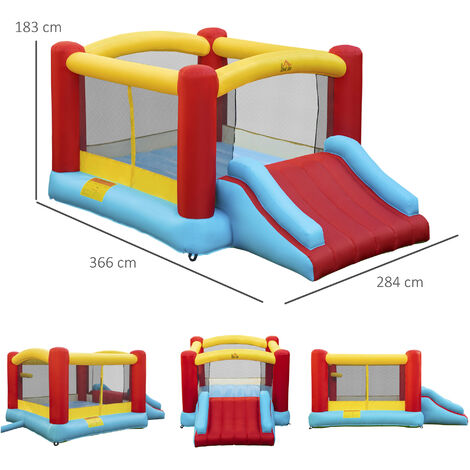 HOMCOM Hüpfburg mit Gebläse Springburg Spielburg Rutsche Spielhaus
