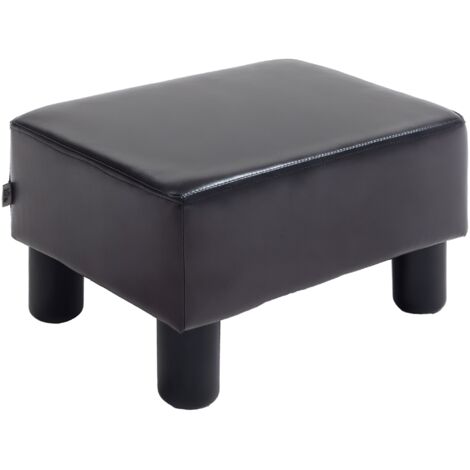 Moderner Fußhocker Aus PU & Massivholz – Beige, 34x28x30 Cm, Bis 150 Kg Belastbar, Vielseitig Einsetzbar