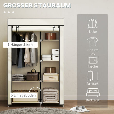 XL Kleiderschrank Metall Regal System 2 Schubladen 178x128x44,5cm