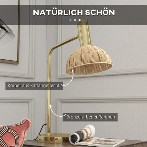 Mengjay Keramik Tischlampe Vintage - Nachttischlampe Mit Acryl-Schirm