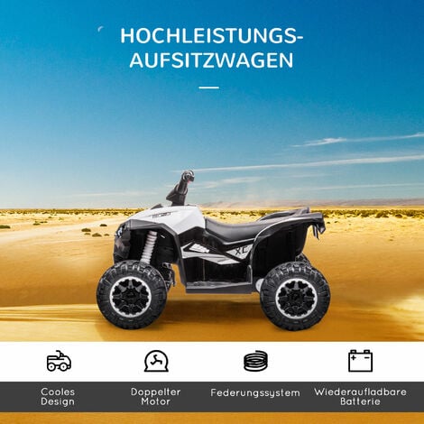 HOMCOM Kinder Quad 12V - Elektro Auto Für Kinder 3-8 Km/h Mit Musikplayer - Rot