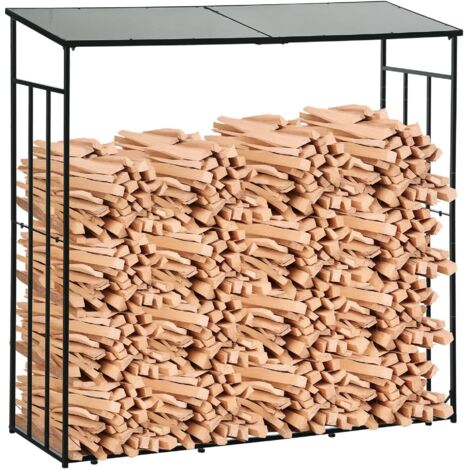 Outsunny Kaminholzregal Mit Rollen, 4 Ablagen, BxTxH:45x30x118 Cm, (Feuerholzregal, 1-St