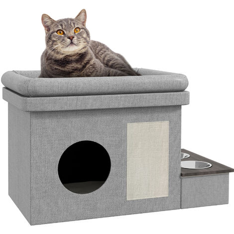 Produktbild von PawHut Katzenhöhle, Katzenhaus Mit Kissen, Katzenbett Mit