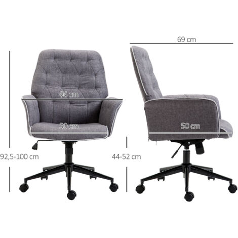 HOMCOM Bürostuhl Mit Fußstütze - Ergonomischer Drehstuhl 135° Neigbar - Samtoptik Grau - 120kg Belastbar