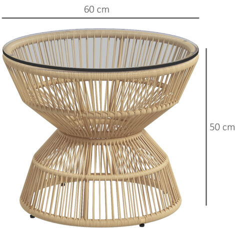 Outsunny Garten Beistelltisch Couchtisch Gartentisch Balkontisch
