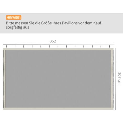 Outsunny für 3x4 m Pavillon 4 Seitenteile mit